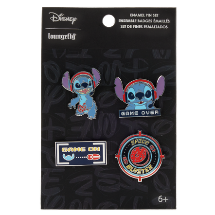 Loungefly Disney Stitch Gamer 4-Piece Pin Set Exclusivité Games Zone